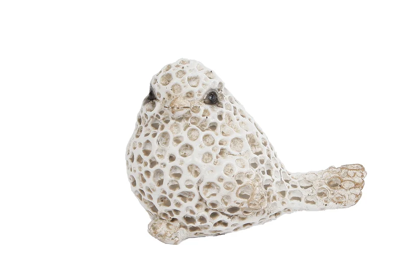 Sculptuur "ChiffChaff" L wit polystone 11x7x8cm
