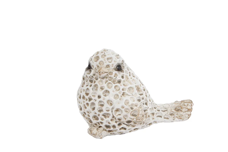 Sculptuur "ChiffChaff" S wit polystone 9x5x6,5cm