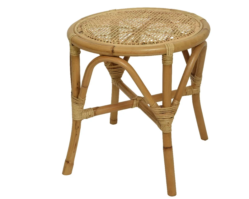 Stool rattan indoor natural 43x43x44cm