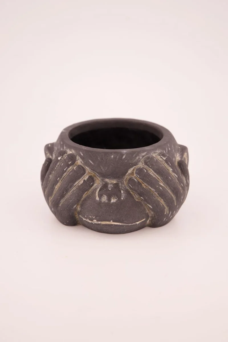 Planter cement 17x16x9.5cm Dark grey