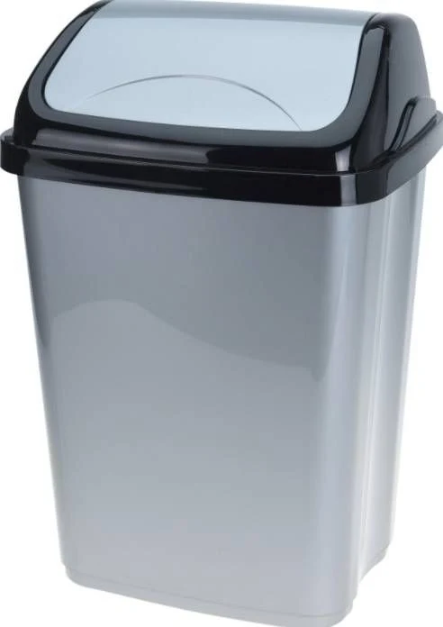 AFVALBAK 16LTR ZWART GRIJS
