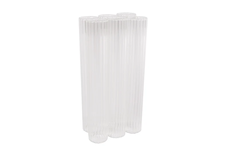 Vaas "Tube" 6-delig helder glas 5x8x15cm