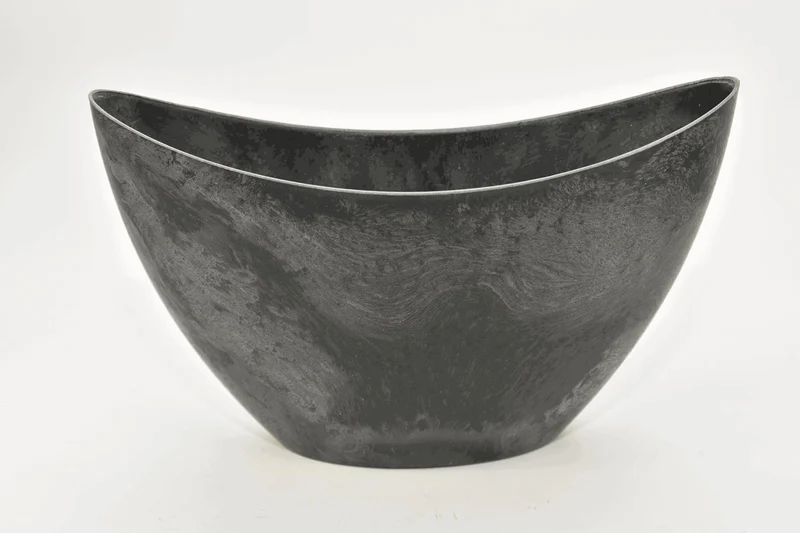 Ovale pot grijs 29x12x18cm