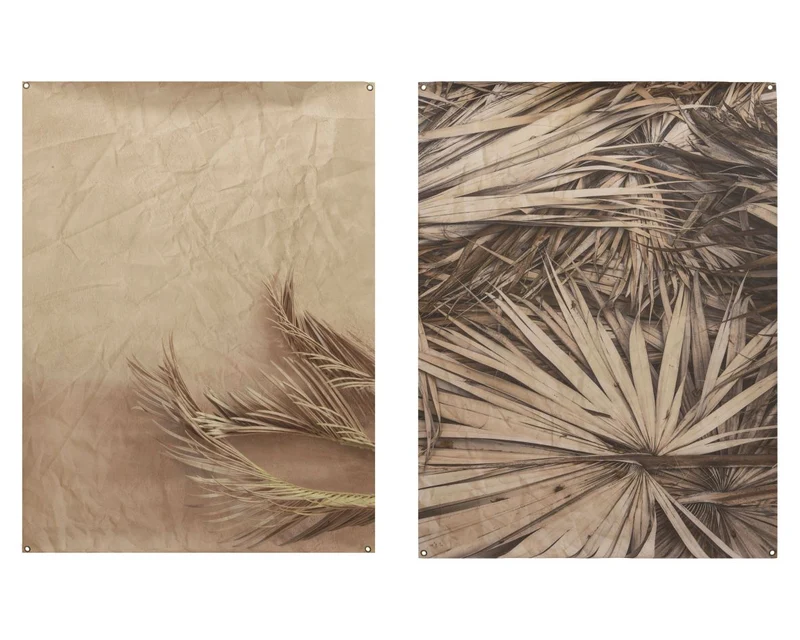 Painting paper ccolor with palm print 2ass natural 90x120cm
