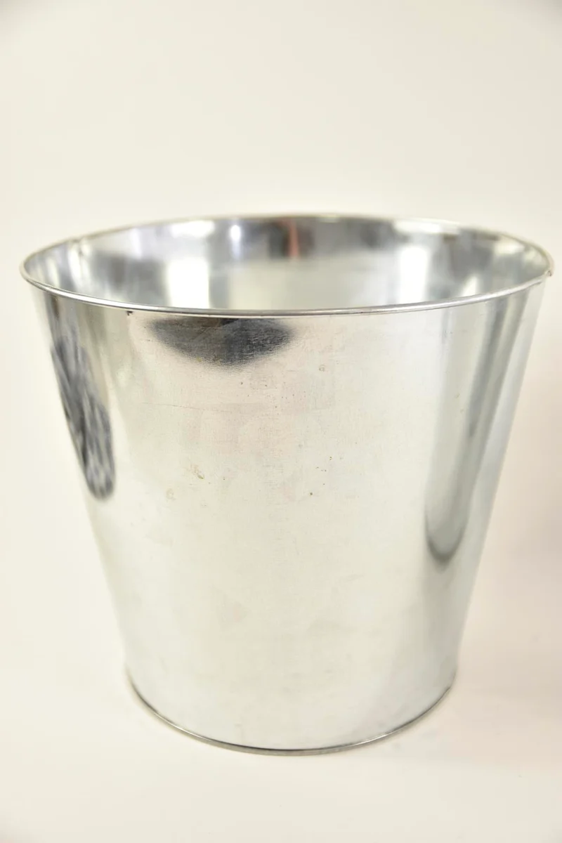 Zinken emmer rond naturel D25 H22,5cm