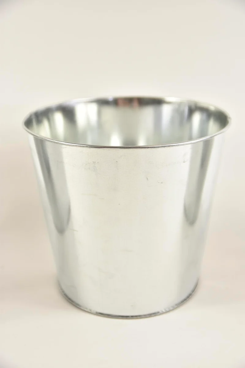 Zinken emmer rond naturel D21 H19cm