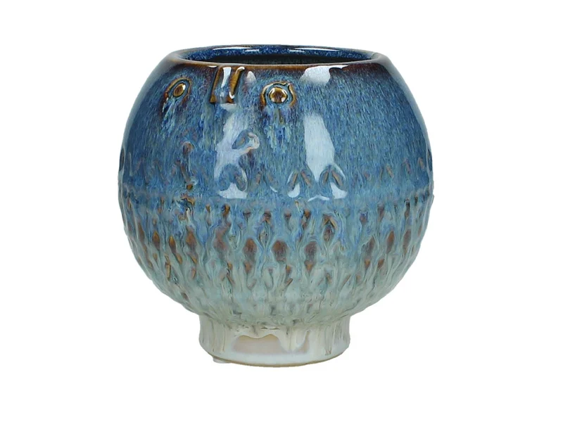Planter Stoneware Blue 15x15x14cm