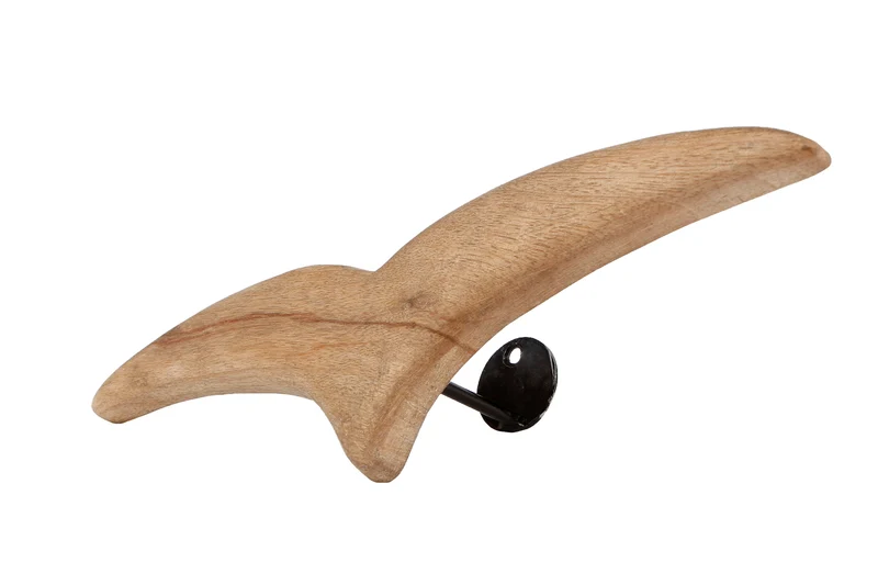 Sculptuur "Starling" L naturel hout 8x30,5x6,5cm