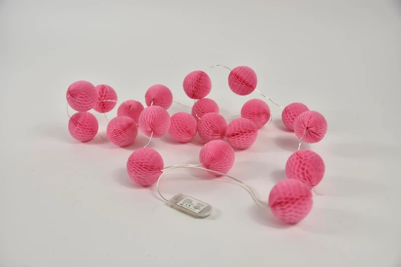 Led guirlande met lampions 2 meter fuchsia