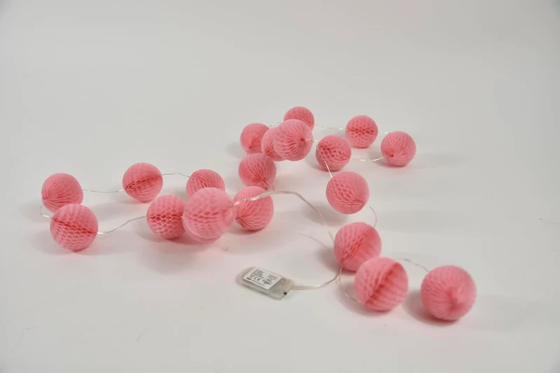 Led guirlande met lampions 2 meter licht-roze
