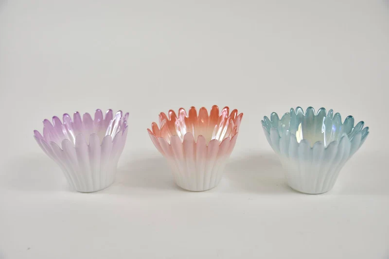 Tealight Holder Coral 3ass. 10x10x7cm pastel mix