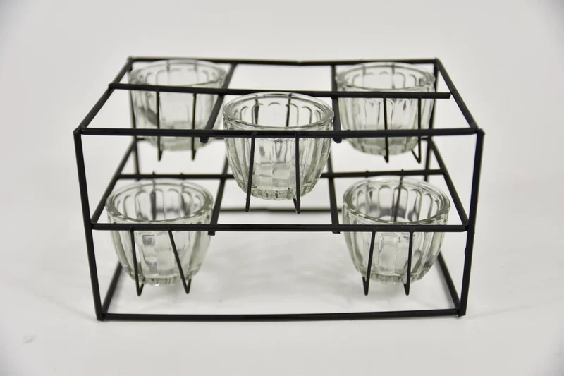 Tealight Holder Toulon 5L 20x14x11cm black