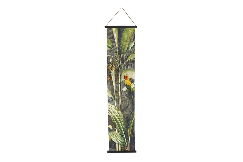 Wandversiering rechthoekig "Parrot" groen/geel 38x157x1,8cm