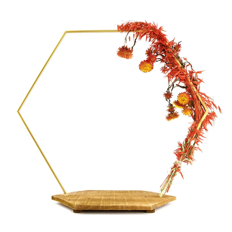 Flower base metal 77x41.5x70cm Gold-wash
