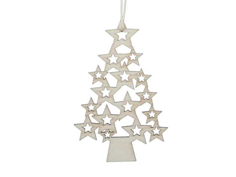 pb. 5 wooden trees/hanging natural 6,5x10 cm