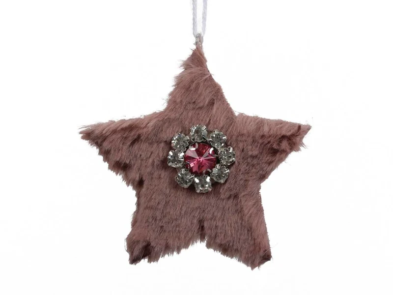 pb. 6 fabric stars/hanging pink 9,5 cm