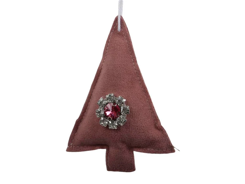 pb. 4 fabric trees/hanging pink 8,5x13 cm