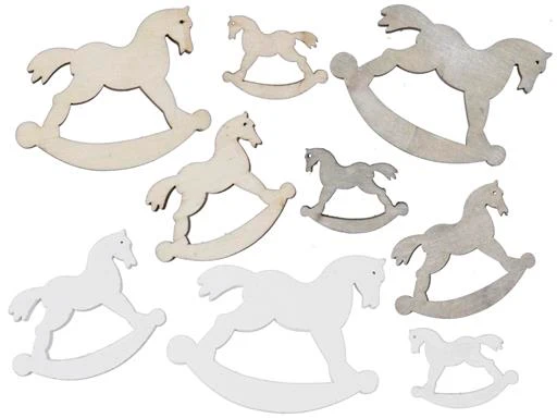 cb. 15 wooden horses/loose 3ass natural/grey/white 3/5/7cm