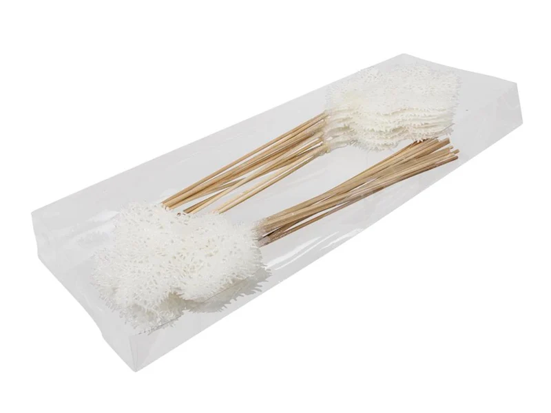 PET 24 glitter deco/stick white 14 cm