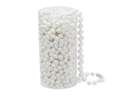 tube beadgarland 8 mm white 8 meter