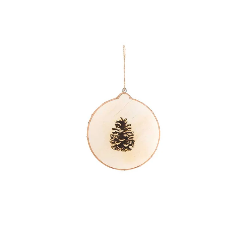Hanger Ball w/Burned Cones 15cm Natural