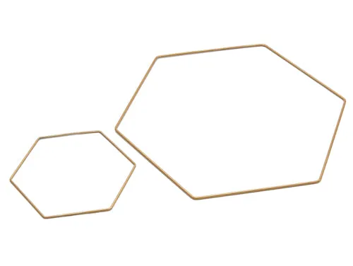 Metal hexagon 50cm gold