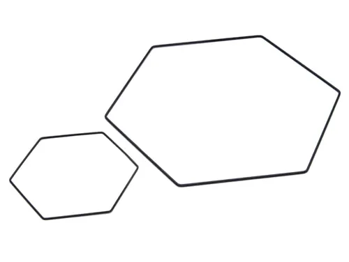 Metal hexagon 20cm black