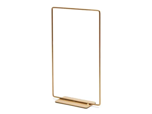 Metal rectangle on base 18x30cm gold