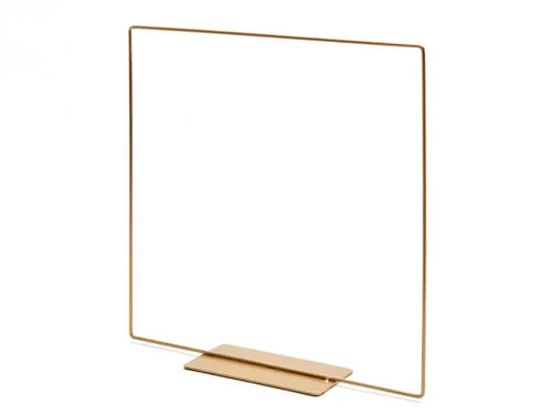 Metal square on base 20cm gold