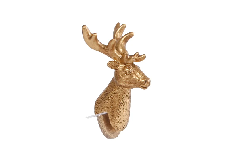 Sculptuur "Deer" goud polystone 4x3x7cm