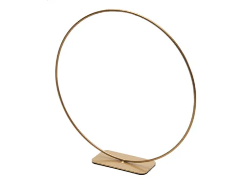 Metal ring on base 100cm gold (hollow tube)