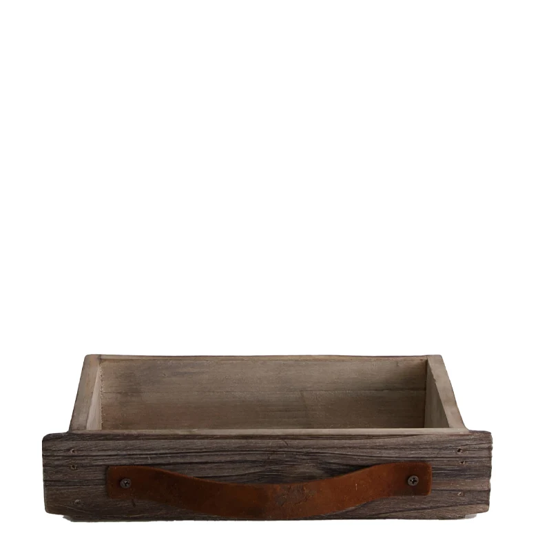 Drawer wood 19x10x4cm Antique Grey-wash