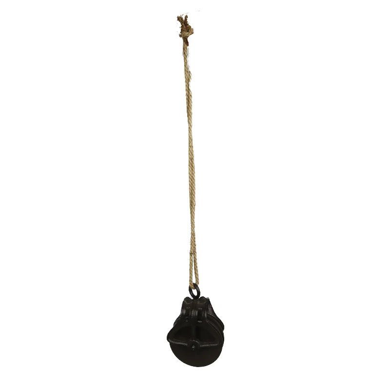 Hanger pulley iron 14x9x23cm Brown