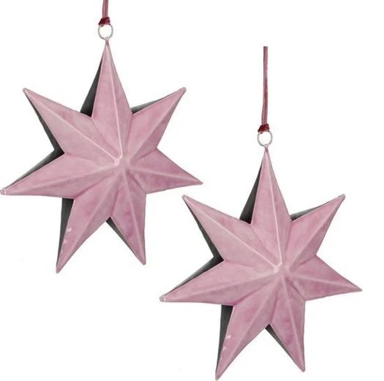 ORNAMENT STAR BOSSY L18 B18 H3 CM LILA METAAL