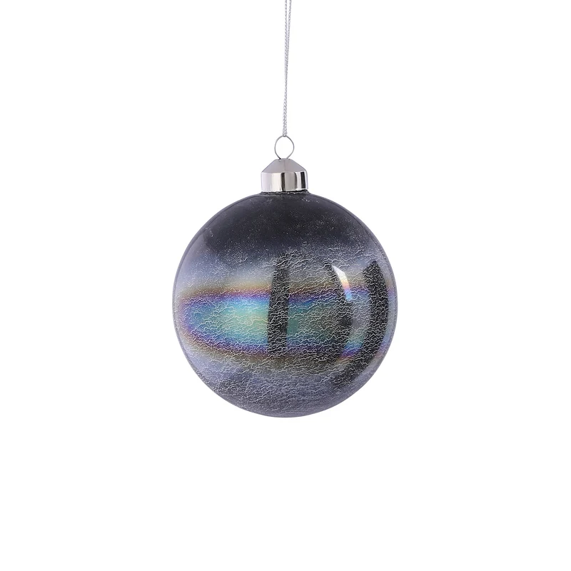 Kerstbal glas zwart - d10cm