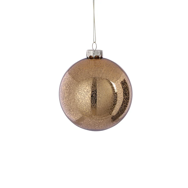 Kerstbal glas goud antiek - d10cm