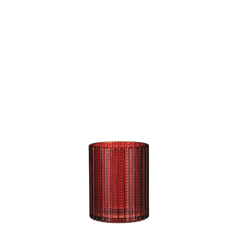 Calvi theelicht houder rood - h12,5xd10cm
