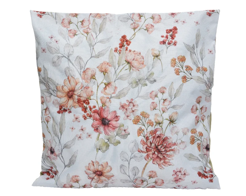 Cushion polyester leaf, flowers outdoor assorted 45x45x5cm