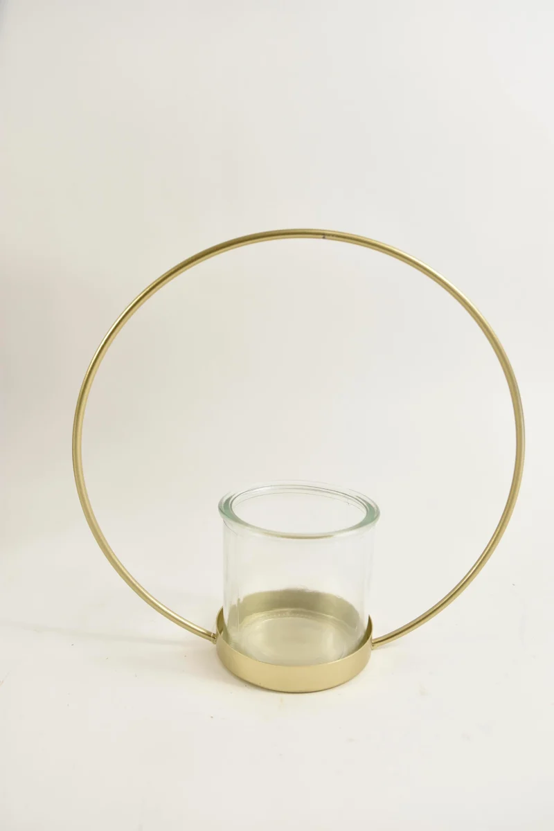 Sfeerlicht ''Ring'' L metaal met glas D22 B8cm goud