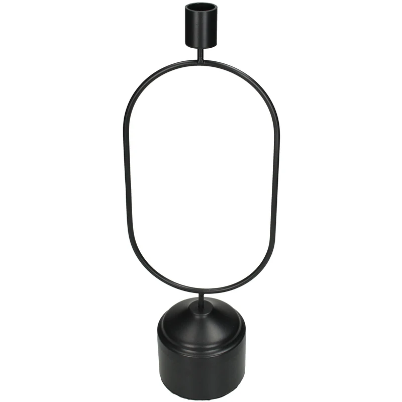 Candle Stick Metal Black 13x8.5x36cm