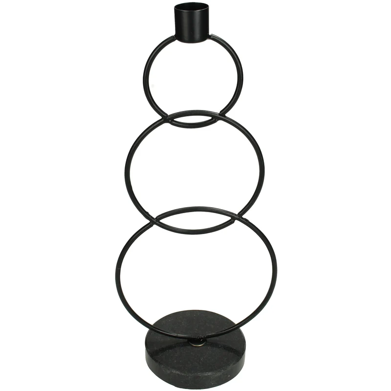 Candle Stick Metal Black 13x8.5x29.5cm