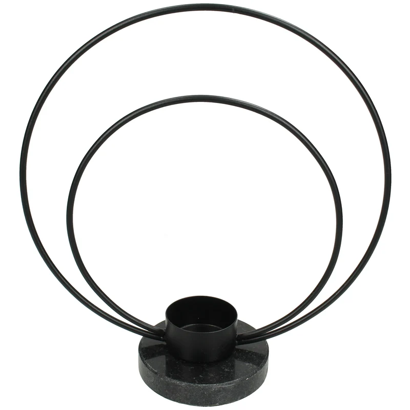 Candle Holder Metal Black 21x8.5x23cm