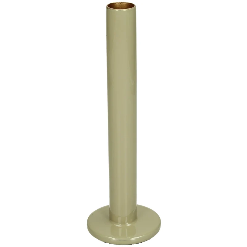Candle Stick Metal Green 7x7x21.5cm