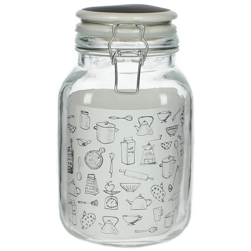 Jar Glass Clear 12x12x22cm