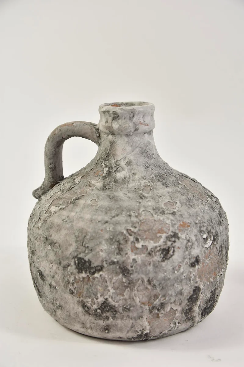 Bolfles ''Raw'' met oor 18x18x19cm Grey