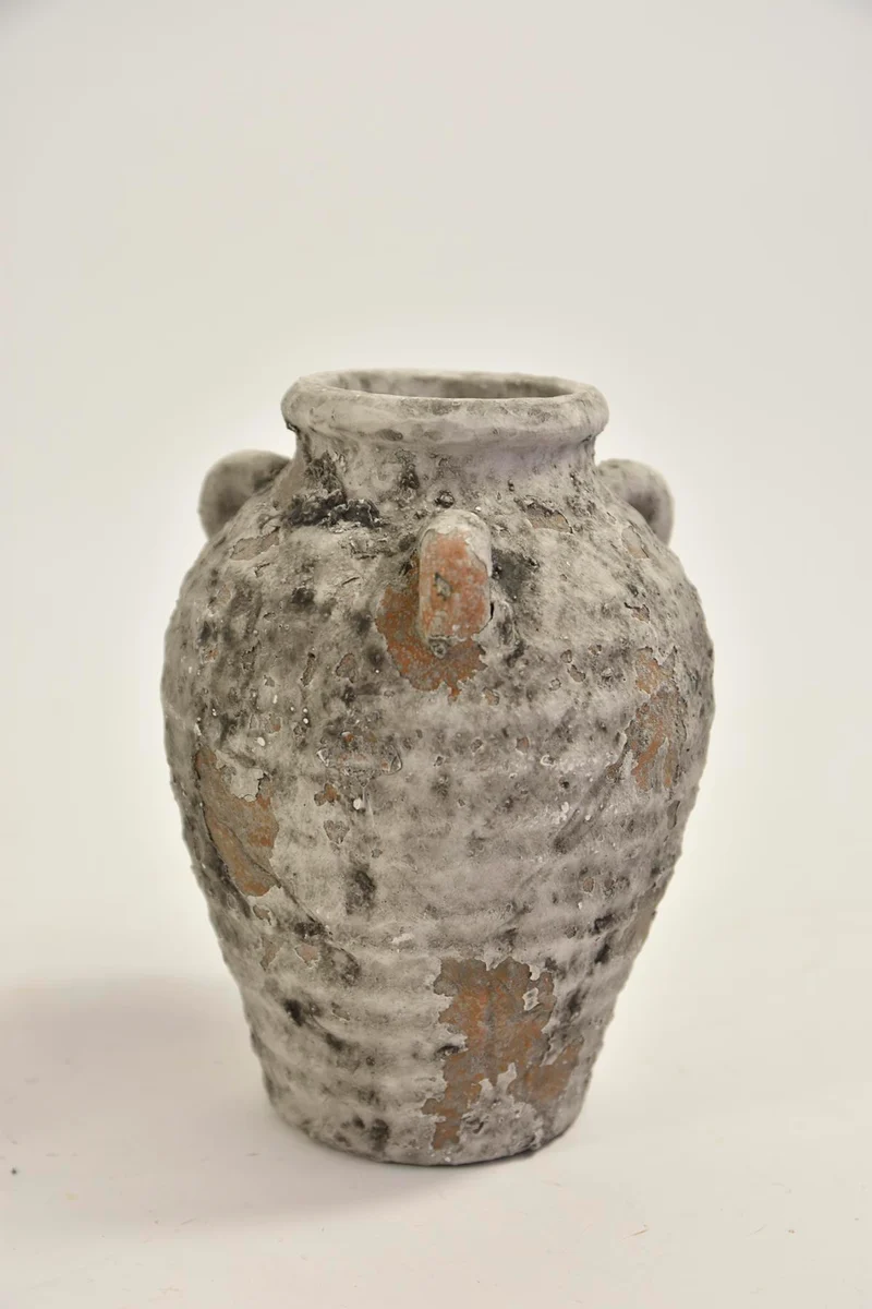 Kruik ''Raw'' met 3 oren 13x13x17cm Grey