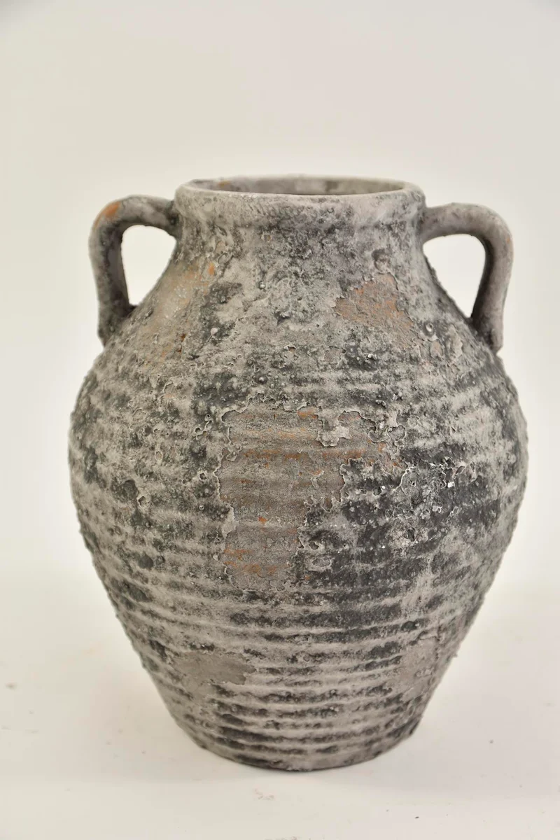Kruik ''Raw'' met 2 oren 21x21x26cm Grey