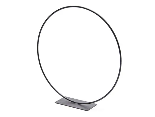 Metal ring on base 100cm black (hollow tube)