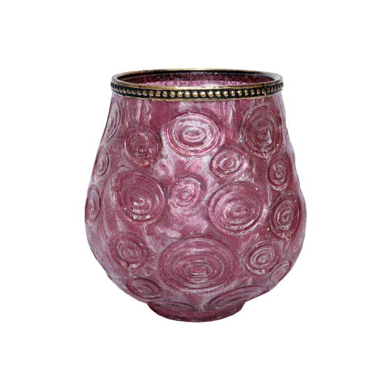 Tealight Holder Kaztal 19cm Purple - Glass