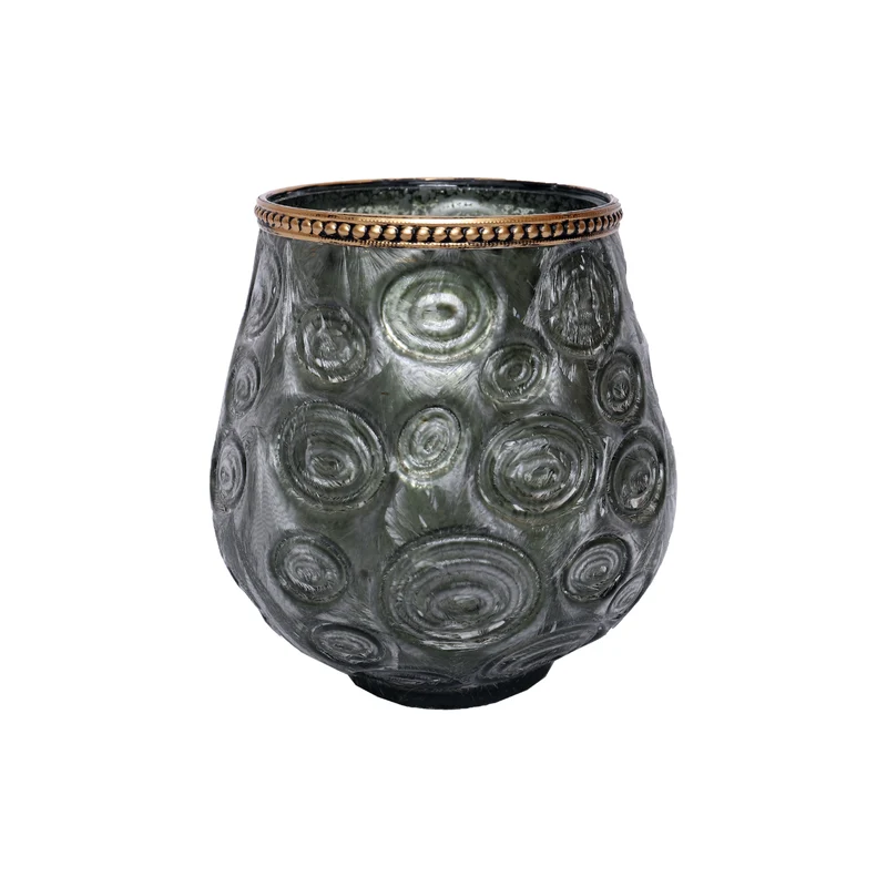 Tealight Holder Kaztal 14cm Dark Green - Glass